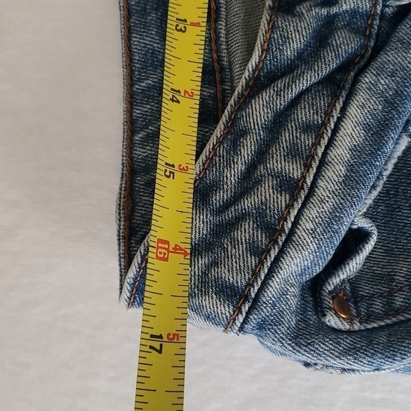 High-Rise Straight Jeans Button-fly Stretch 33W - Picture 3 of 8